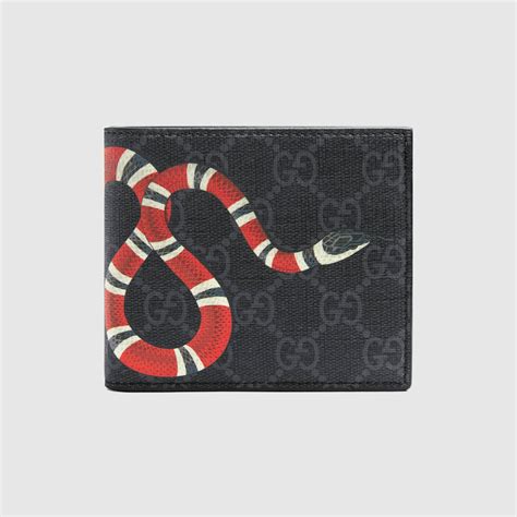 gucci gg supreme wallet black|authentic gucci snake wallet.